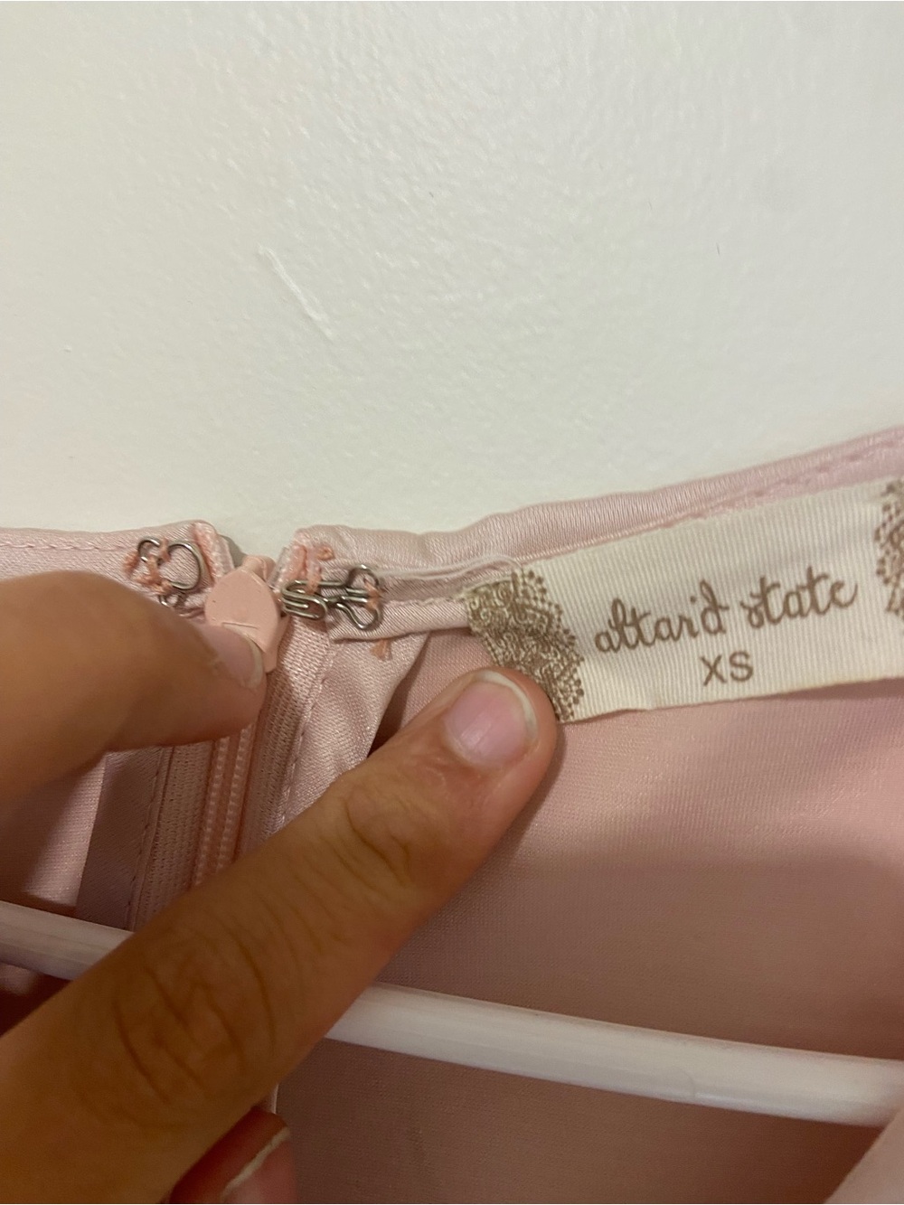 Altar'd State Soft Blush Satin Wrap Mini Dress - Picture 3 of 4